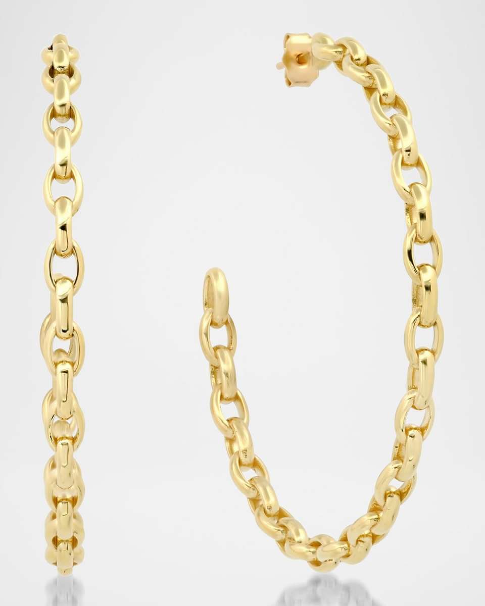 18K Yellow Gold Medium Edith Hoop Earrings